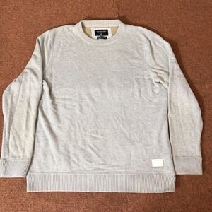 Quiksilver Mens XL Heather Grey Crewneck Knit Sweater Radical Times Patch Logo
